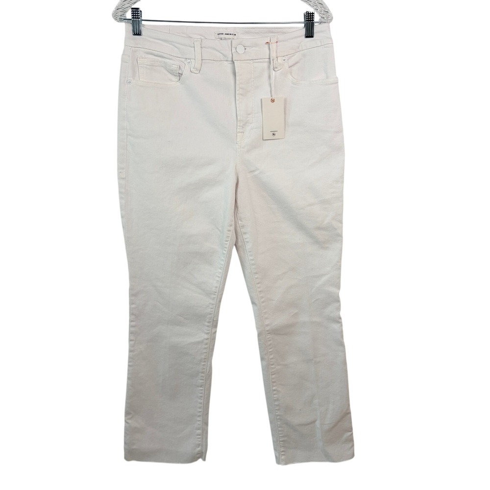 Good American Good Legs Straight Jeans Size 10/30 White Excellent
